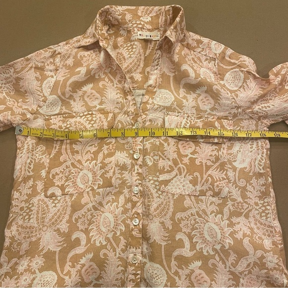 Roller Rabbit Floral Linen Button Down Top Size XS - Picture 8 of 10